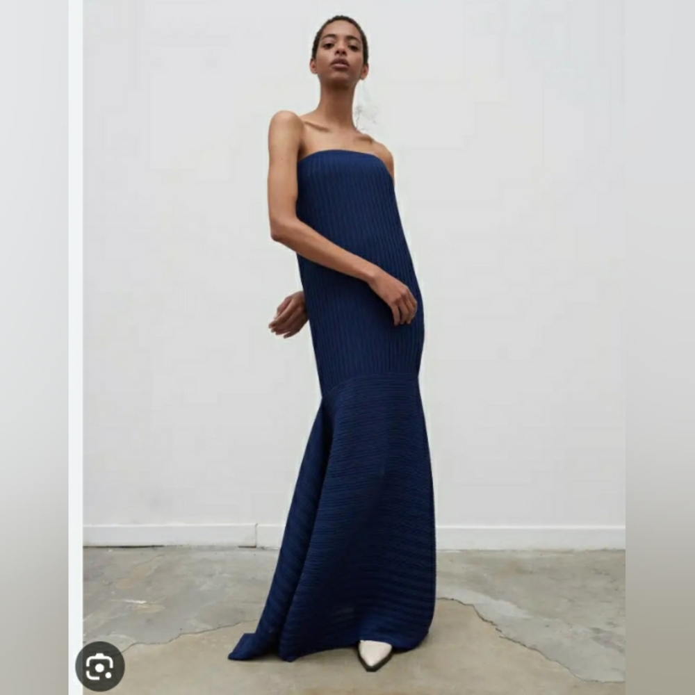 Solace London Rhine navy blue dress